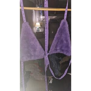 SHEIN Purple Fuzzy Bra